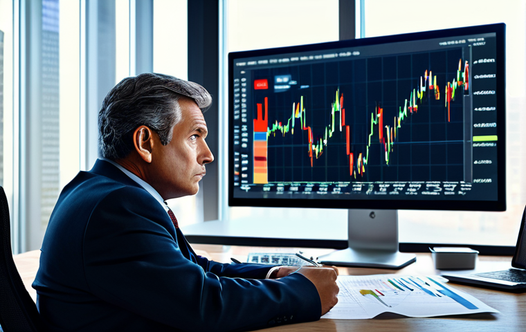 The Investor's Dilemma**
"A seasoned investor, fully clothed in professional attire, sitting at a modern desk cluttered with financial reports and charts. His expression is thoughtful, with a hint of concern in his eyes. In the background, a stylized representation of a stock market graph fluctuating dramatically. The scene is lit with soft, neutral light, highlighting the tension between rational analysis and gut feeling. Safe for work, appropriate content, perfect anatomy, natural proportions, professional, modest clothing."
**
